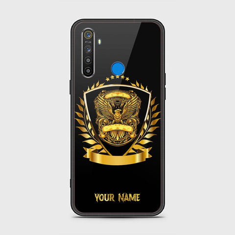 Realme 5 Cover - Gold Series - HQ Ultra Shine Premium Infinity Glass Soft Silicon Borders Case