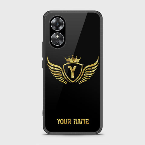 Oppo A17 Cover- Gold Series - HQ Ultra Shine Premium Infinity Glass Soft Silicon Borders Case