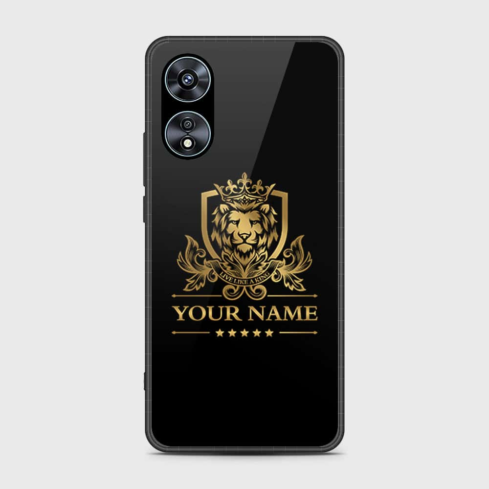 Oppo A97 5G Cover- Gold Series - HQ Ultra Shine Premium Infinity Glass Soft Silicon Borders Case