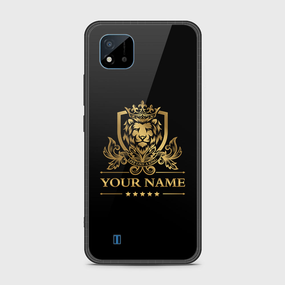 Realme C20 Cover- Gold Series - HQ Ultra Shine Premium Infinity Glass Soft Silicon Borders Case