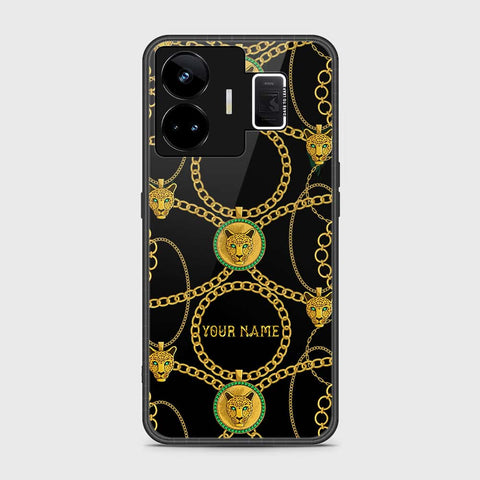 Realme GT3 Cover- Gold Series - HQ Ultra Shine Premium Infinity Glass Soft Silicon Borders Case