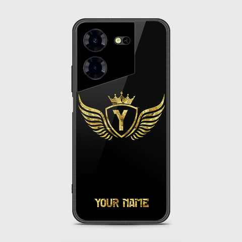 Tecno Pova 5 Pro Cover- Gold Series - HQ Ultra Shine Premium Infinity Glass Soft Silicon Borders Case