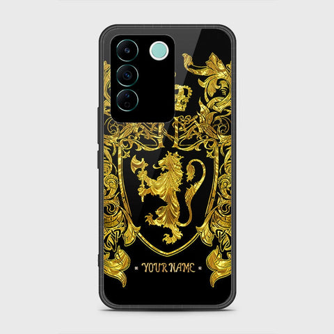 Vivo V27e Cover- Gold Series - HQ Ultra Shine Premium Infinity Glass Soft Silicon Borders Case