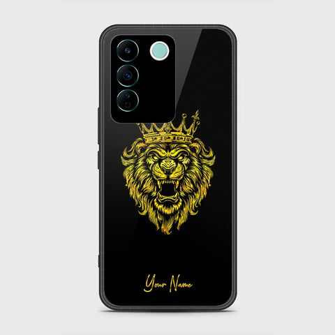 Vivo V27e Cover- Gold Series - HQ Ultra Shine Premium Infinity Glass Soft Silicon Borders Case