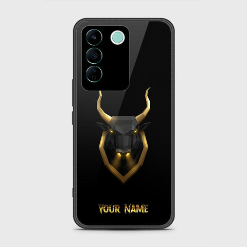 Vivo V27e Cover- Gold Series - HQ Ultra Shine Premium Infinity Glass Soft Silicon Borders Case