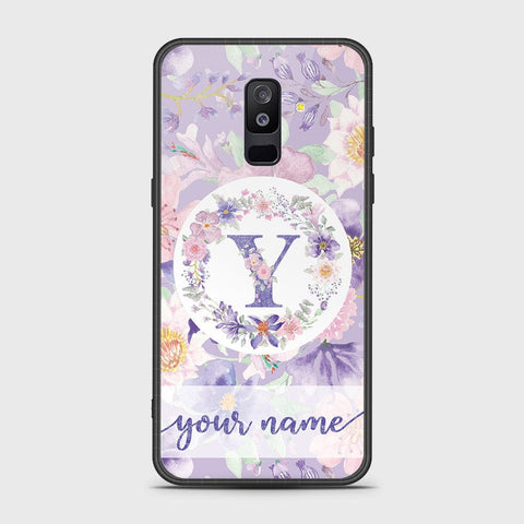 Samsung Galaxy A6 Plus 2018 Cover - Personalized Alphabet Series - HQ Ultra Shine Premium Infinity Glass Soft Silicon Borders Case