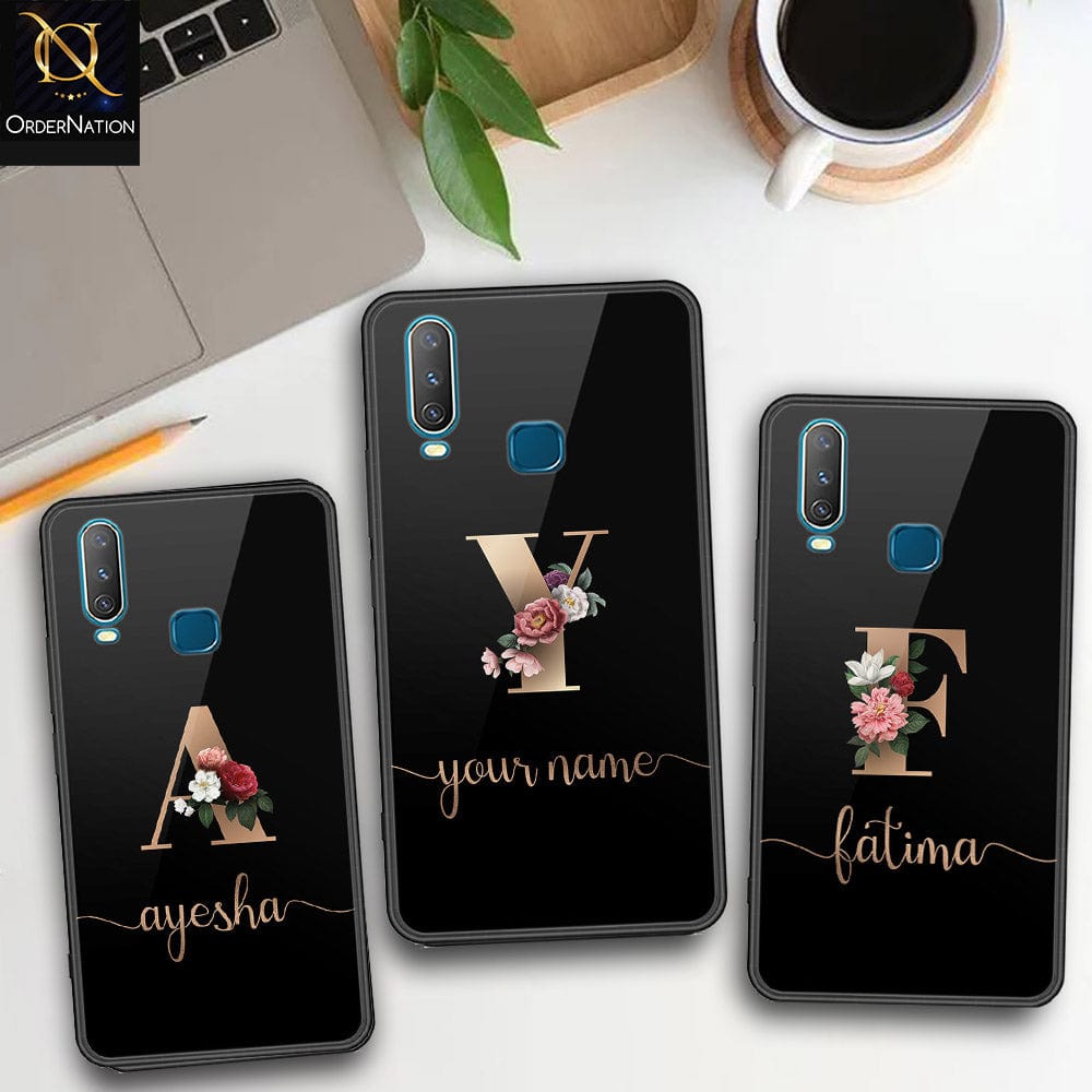 Vivo Y17 Cover - Personalized Alphabet Series Series - HQ Ultra Shine Premium Infinity Glass Soft Silicon Borders Case