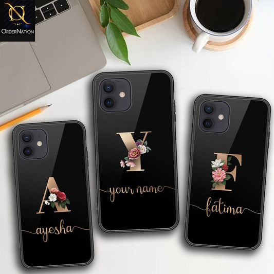 iPhone 12 Mini Cover - Personalized Alphabet Series Series - HQ Ultra Shine Premium Infinity Glass Soft Silicon Borders Case