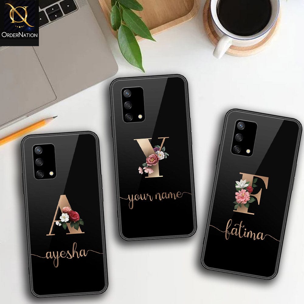 Oppo F19s Cover - Personalized Alphabet Series Series - HQ Ultra Shine Premium Infinity Glass Soft Silicon Borders Case