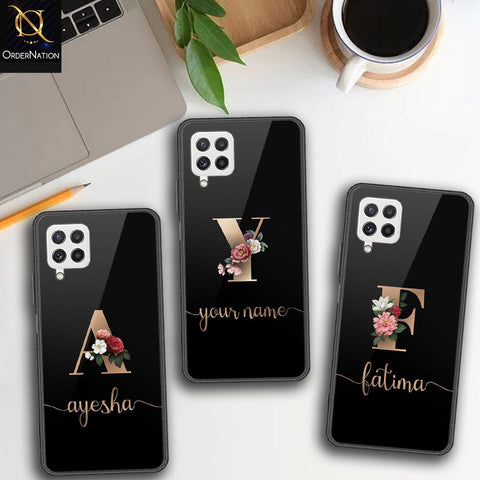 Samsung Galaxy M22 Cover - Personalized Alphabet Series - HQ Ultra Shine Premium Infinity Glass Soft Silicon Borders Case