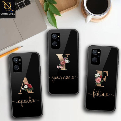 Realme 9i Cover - Personalized Alphabet Series - HQ Ultra Shine Premium Infinity Glass Soft Silicon Borders Case