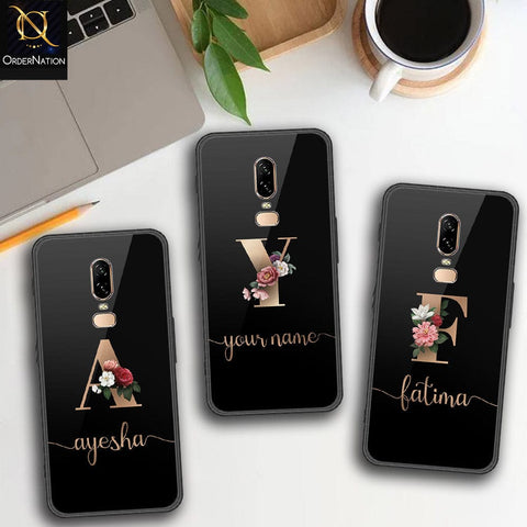 OnePlus 6 Cover - Personalized Alphabet Series Series - HQ Ultra Shine Premium Infinity Glass Soft Silicon Borders Case