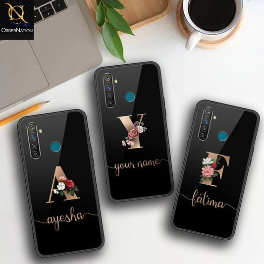 Realme 5 Pro Cover - Personalized Alphabet Series - HQ Ultra Shine Premium Infinity Glass Soft Silicon Borders Case