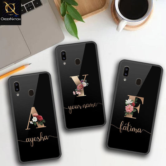 Samsung Galaxy A30 Cover - Personalized Alphabet Series - HQ Ultra Shine Premium Infinity Glass Soft Silicon Borders Case
