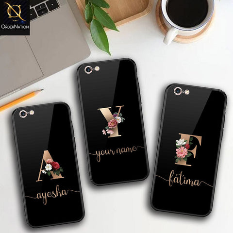 iPhone 6S / 6 Cover - Personalized Alphabet Series - HQ Ultra Shine Premium Infinity Glass Soft Silicon Borders Case