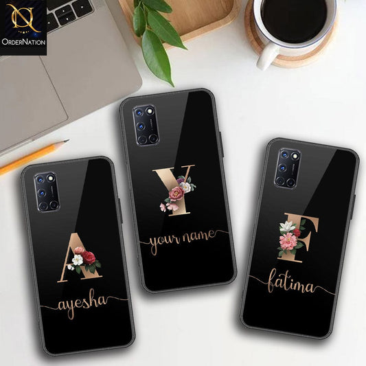 Oppo A92 Cover - Personalized Alphabet Series Series - HQ Ultra Shine Premium Infinity Glass Soft Silicon Borders Case