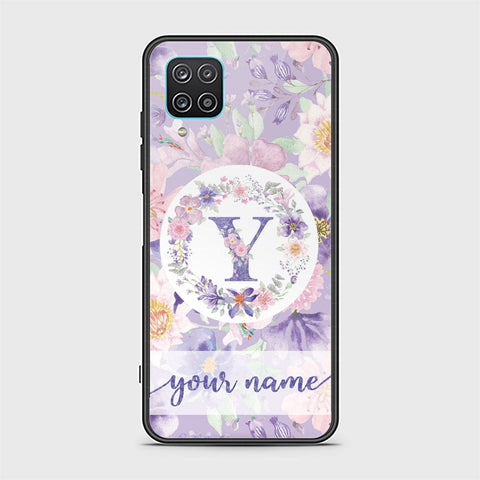 Samsung Galaxy A12 Cover - Personalized Alphabet Series Series - HQ Ultra Shine Premium Infinity Glass Soft Silicon Borders Case