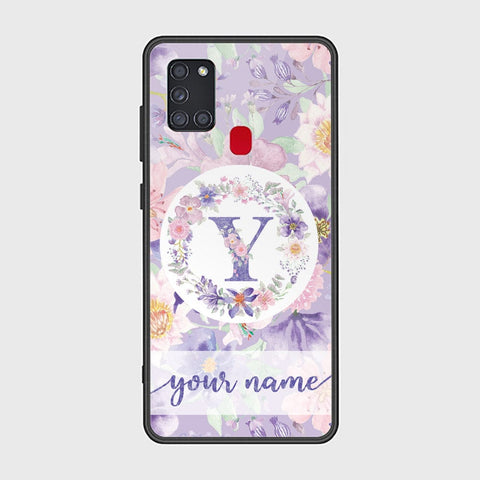 Samsung Galaxy A21s Cover - Personalized Alphabet Series Series - HQ Ultra Shine Premium Infinity Glass Soft Silicon Borders Case