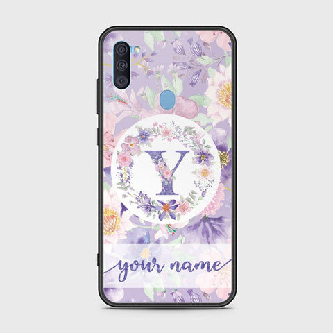 Samsung Galaxy A11 Cover - Personalized Alphabet Series Series - HQ Ultra Shine Premium Infinity Glass Soft Silicon Borders Case