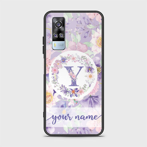 vivo Y33 Cover - Personalized Alphabet Series - HQ Ultra Shine Premium Infinity Glass Soft Silicon Borders Case