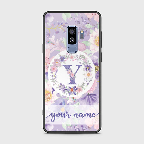 Samsung Galaxy S9 Plus Cover - Personalized Alphabet Series Series - HQ Ultra Shine Premium Infinity Glass Soft Silicon Borders Case