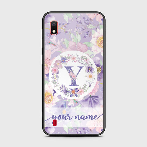 Samsung Galaxy A10 Cover - Personalized Alphabet Series Series - HQ Ultra Shine Premium Infinity Glass Soft Silicon Borders Case