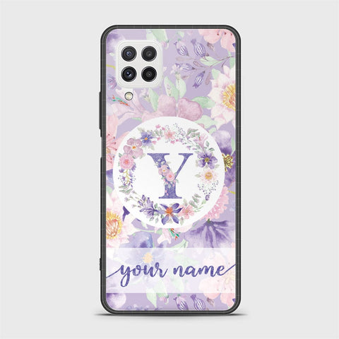 Samsung Galaxy M22 Cover - Personalized Alphabet Series - HQ Ultra Shine Premium Infinity Glass Soft Silicon Borders Case