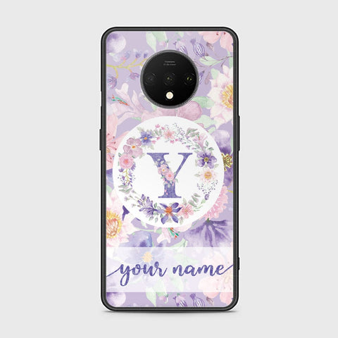 OnePlus 7T Cover - Personalized Alphabet Series - HQ Ultra Shine Premium Infinity Glass Soft Silicon Borders Case