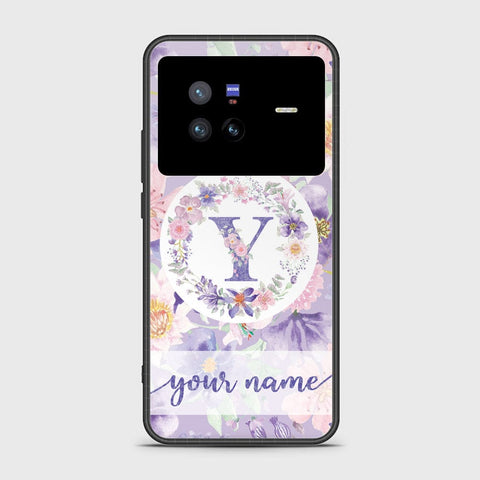 Vivo X80 Cover - Personalized Alphabet Series Series - HQ Ultra Shine Premium Infinity Glass Soft Silicon Borders Case