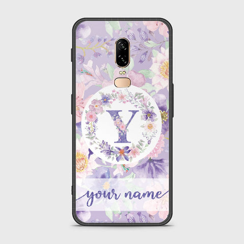 OnePlus 6 Cover - Personalized Alphabet Series Series - HQ Ultra Shine Premium Infinity Glass Soft Silicon Borders Case