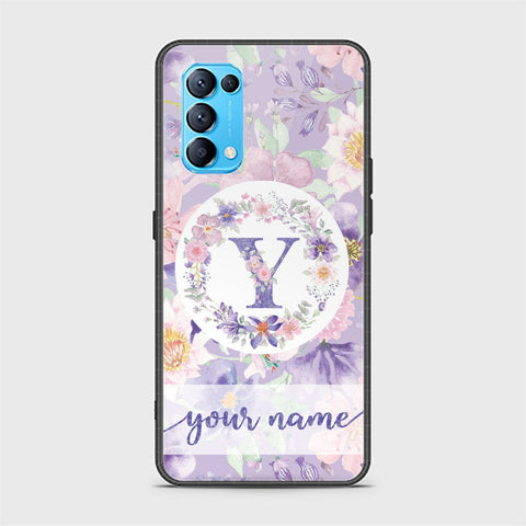 Oppo Reno 5 4G Cover - Personalized Alphabet Series - HQ Ultra Shine Premium Infinity Glass Soft Silicon Borders Case