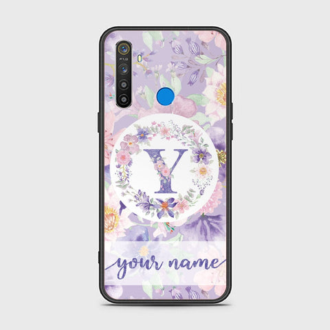 Realme 5 Cover - Personalized Alphabet Series Series - HQ Ultra Shine Premium Infinity Glass Soft Silicon Borders Case