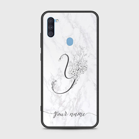 Samsung Galaxy A11 Cover - Personalized Alphabet Series Series - HQ Ultra Shine Premium Infinity Glass Soft Silicon Borders Case