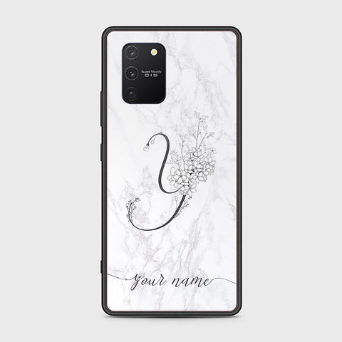 Samsung Galaxy A91 Cover - Personalized Alphabet Series Series - HQ Ultra Shine Premium Infinity Glass Soft Silicon Borders Case