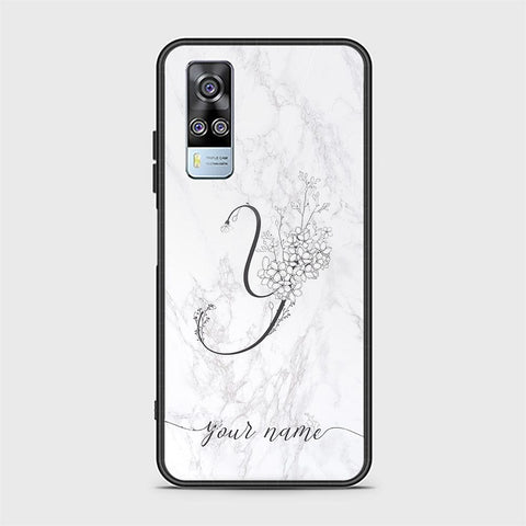 vivo Y33 Cover - Personalized Alphabet Series - HQ Ultra Shine Premium Infinity Glass Soft Silicon Borders Case