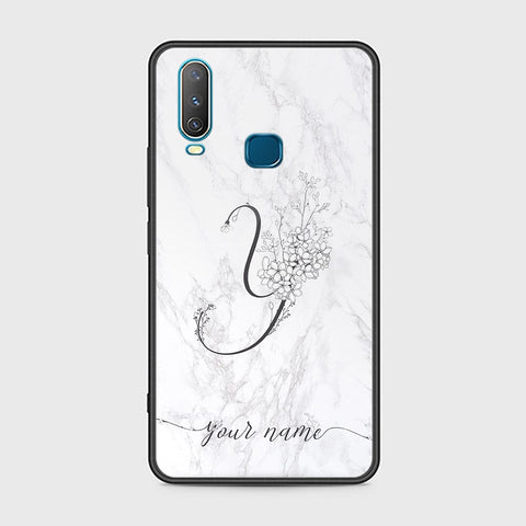 Vivo Y15 Cover - Personalized Alphabet Series Series - HQ Ultra Shine Premium Infinity Glass Soft Silicon Borders Case