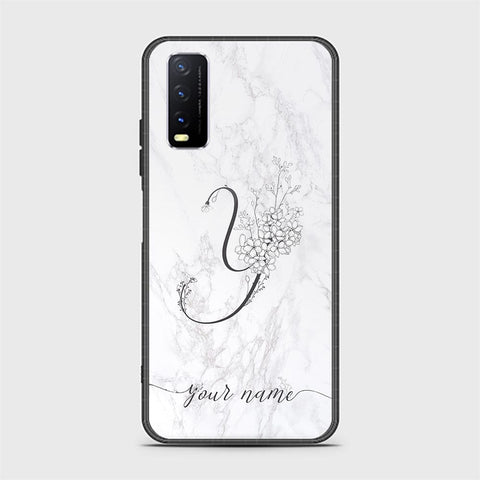 Vivo Y20 Cover - Personalized Alphabet Series - HQ Ultra Shine Premium Infinity Glass Soft Silicon Borders Case