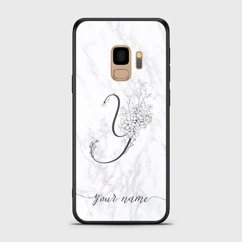 Samsung Galaxy S9 Cover - Personalized Alphabet Series Series - HQ Ultra Shine Premium Infinity Glass Soft Silicon Borders Case