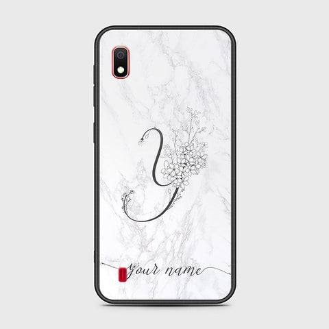 Samsung Galaxy A10 Cover - Personalized Alphabet Series Series - HQ Ultra Shine Premium Infinity Glass Soft Silicon Borders Case