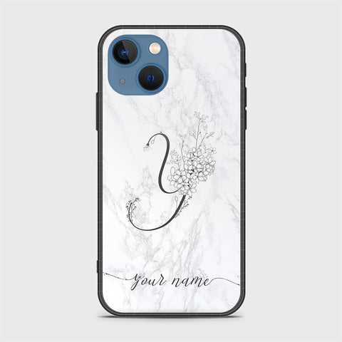 iPhone 13 Cover - Personalized Alphabet Series - HQ Ultra Shine Premium Infinity Glass Soft Silicon Borders Case