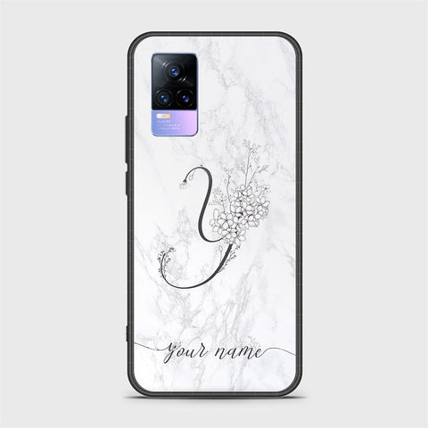 Vivo Y73 Cover - Personalized Alphabet Series - HQ Ultra Shine Premium Infinity Glass Soft Silicon Borders Case