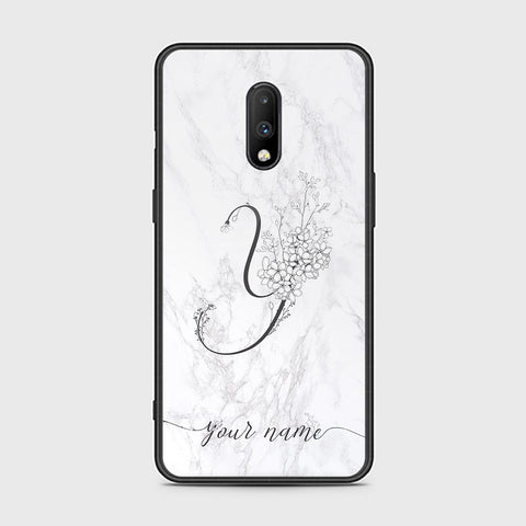 OnePlus 7 Cover - Personalized Alphabet Series - HQ Ultra Shine Premium Infinity Glass Soft Silicon Borders Case