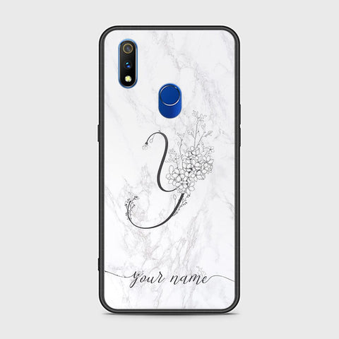 Realme 3 Pro Cover - Personalized Alphabet Series - HQ Ultra Shine Premium Infinity Glass Soft Silicon Borders Case