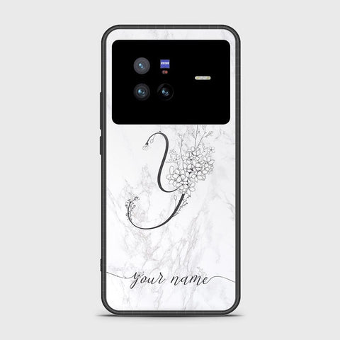 Vivo X80 Cover - Personalized Alphabet Series Series - HQ Ultra Shine Premium Infinity Glass Soft Silicon Borders Case