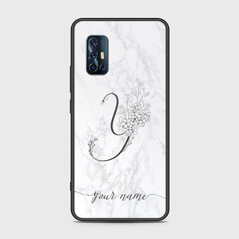 Vivo V17 Cover - Personalized Alphabet Series - HQ Ultra Shine Premium Infinity Glass Soft Silicon Borders Case