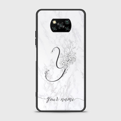 Xiaomi Poco X3 Cover - Personalized Alphabet Series - HQ Ultra Shine Premium Infinity Glass Soft Silicon Borders Case