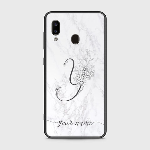 Samsung Galaxy A30 Cover - Personalized Alphabet Series - HQ Ultra Shine Premium Infinity Glass Soft Silicon Borders Case