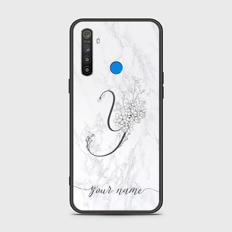 Realme 5 Cover - Personalized Alphabet Series Series - HQ Ultra Shine Premium Infinity Glass Soft Silicon Borders Case