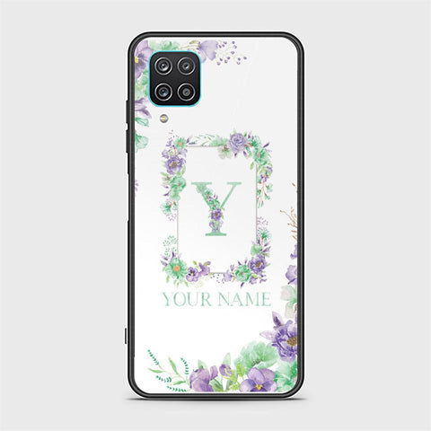 Samsung Galaxy A12 Cover - Personalized Alphabet Series Series - HQ Ultra Shine Premium Infinity Glass Soft Silicon Borders Case