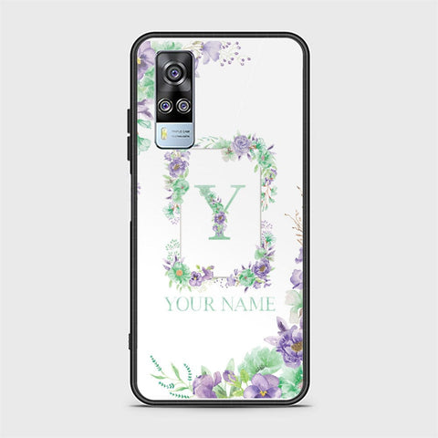 vivo Y33 Cover - Personalized Alphabet Series - HQ Ultra Shine Premium Infinity Glass Soft Silicon Borders Case